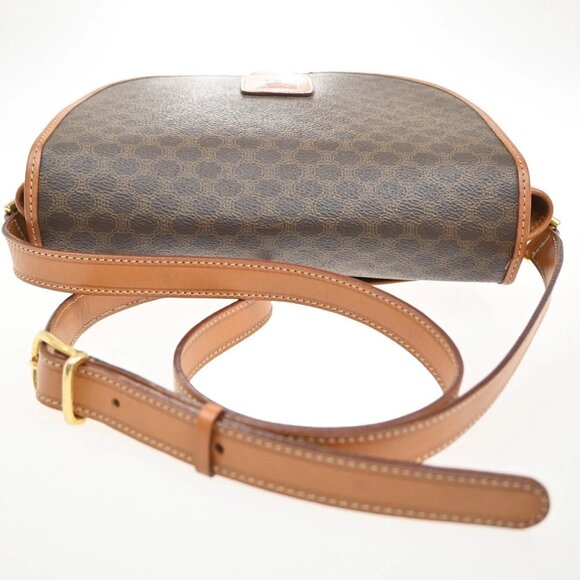 CELINE Logo Macadam Pattern Shoulder Bag PVC Leather Brown GHW Italy 35CA072 - Picture 5 of 16